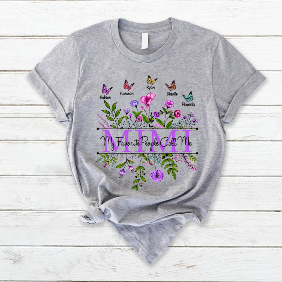 My Favorite People Call Me Mimi Wildflowers Violet T-Shirt