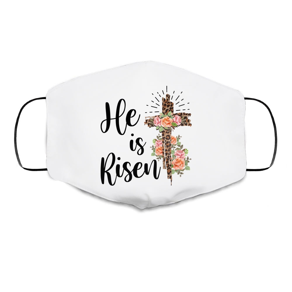 Easter Day For Christian Teen Girls Mom He Is Risen Leopard Cloth Face Mask