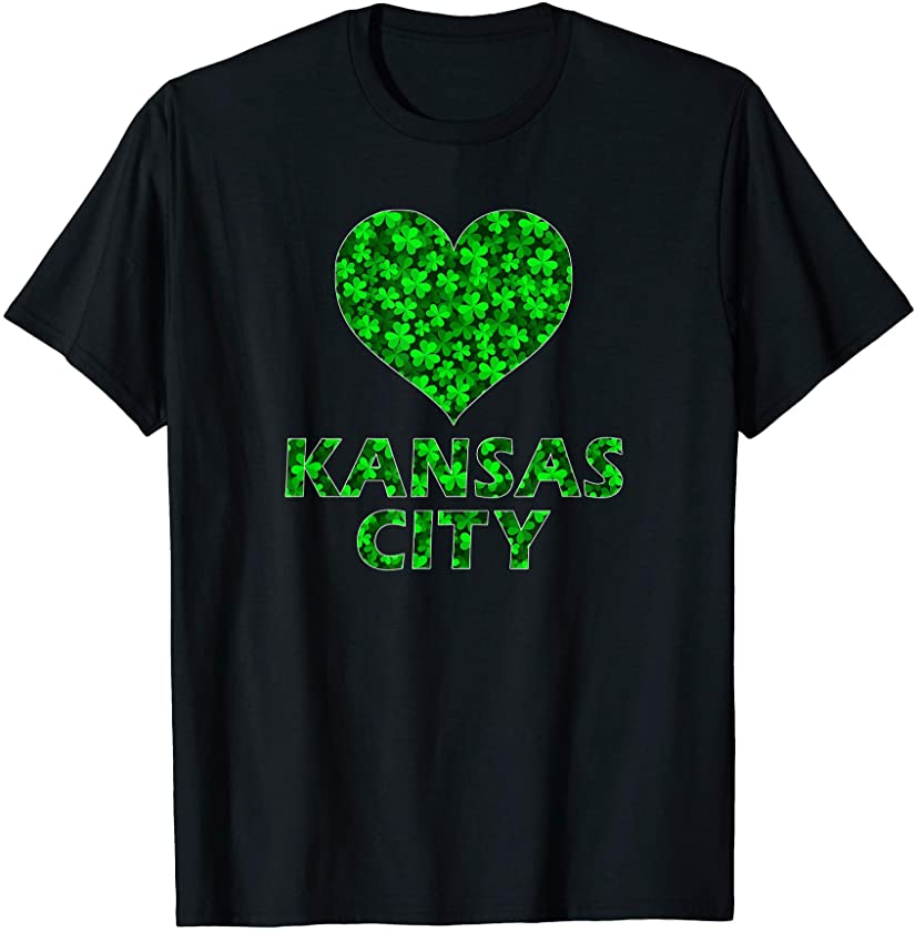 St Patrick’s Day Kansas City Irish Pride Shamrock Heart Gift T-Shirt