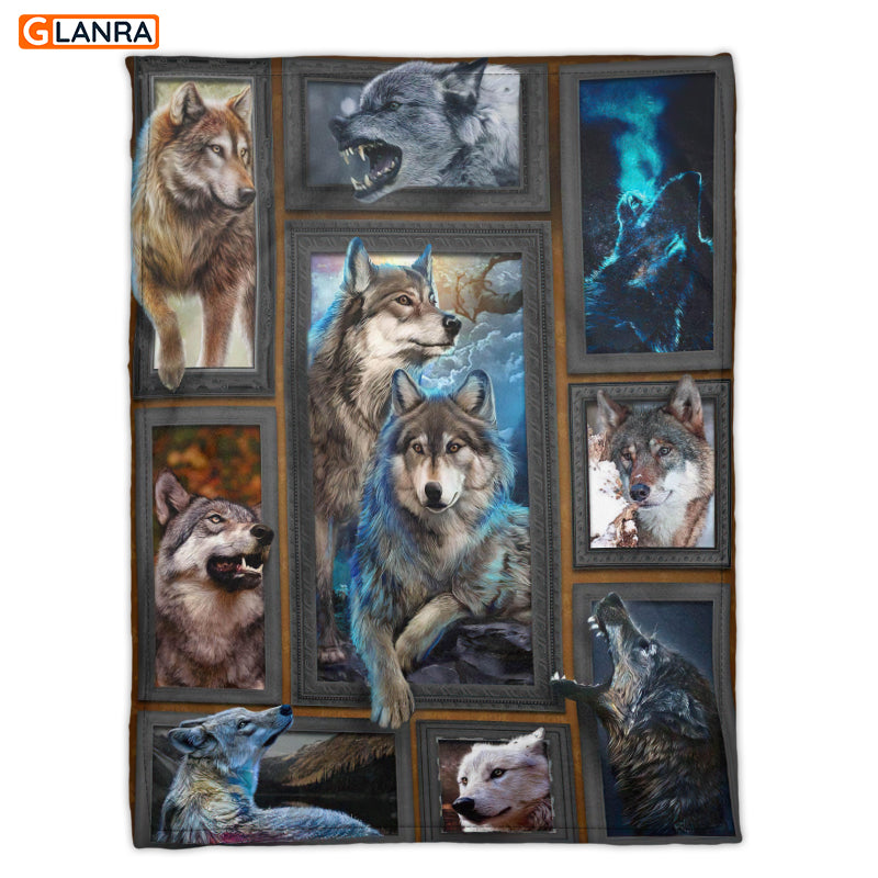 Wolf In Wild Ver.2 Fleece Blanket, Wolf Fleece Blanket, Gift For Wolf Lovers, Birthday Gift For Best Friend, Anniversary Gift, Animal Wild Lovers Gift