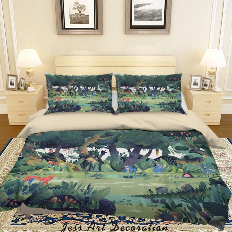 3D Jurassic Park Dinosaurs Quilt Cover Set Bedding Set Duvet Cover Pillowcases A101 LQH