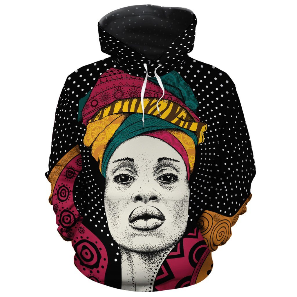 African Woman Portrait All-Over Hoodie