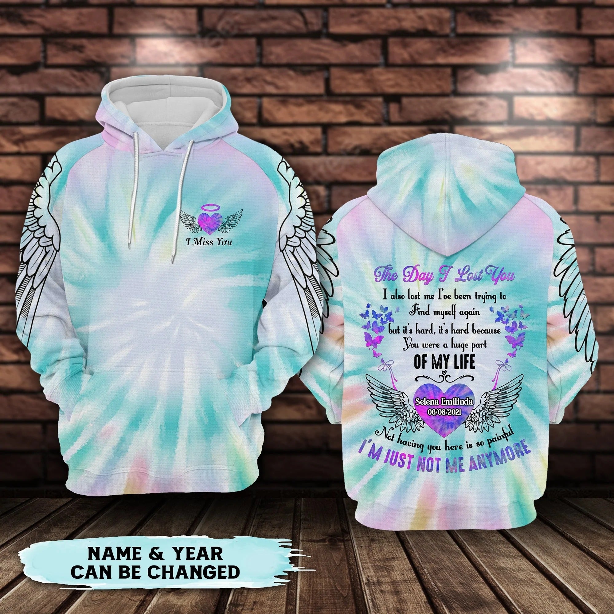 The Day I Lost You – Personalized All Over Print Hoodie, Bereavement Gift, Sympathy Gift