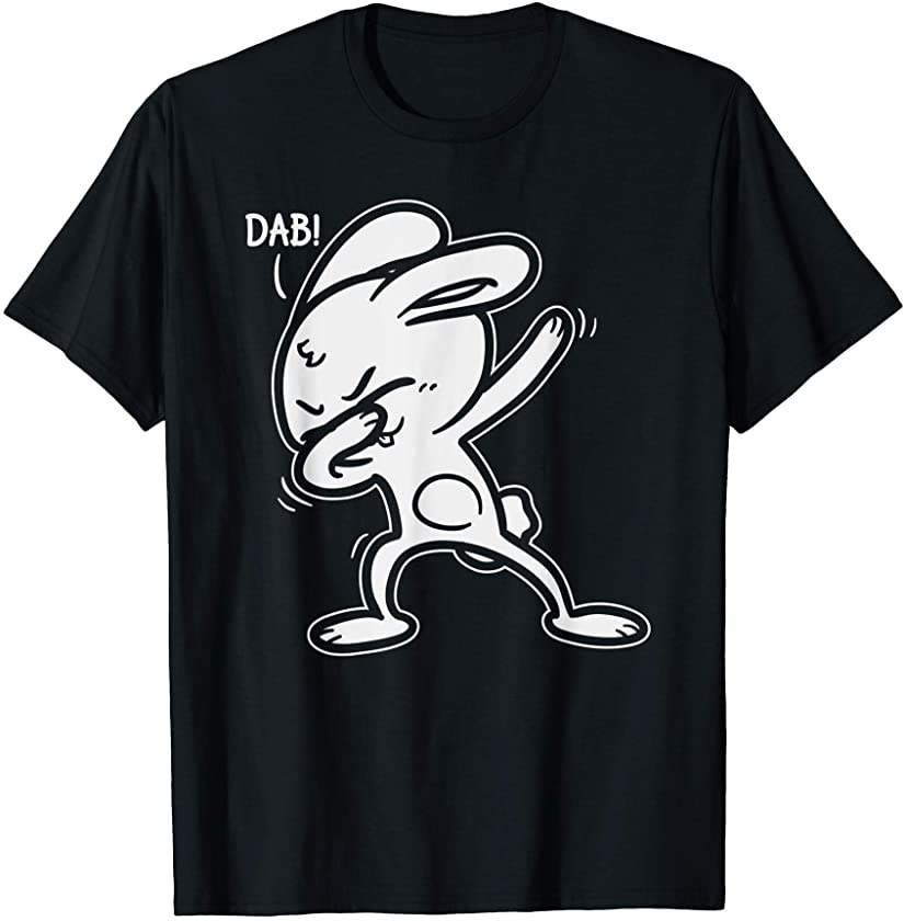 Dabbing Bunny Shirt Easter Outfit Boys Girls Men Women Kids T-Shirt