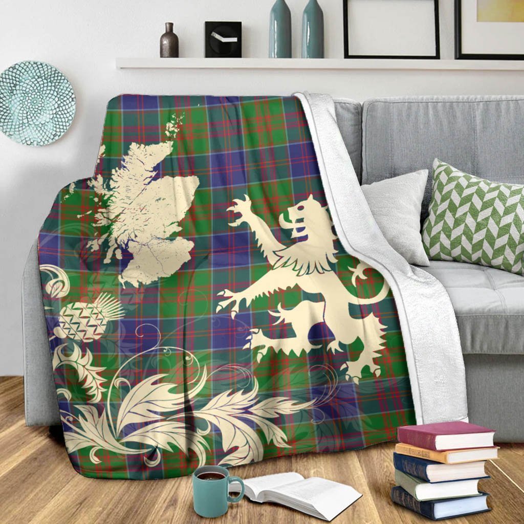 Tartan Blanket Stewart Of Appin Hunting Modern Tartan Scotland Lion Thistle Map Plaid Blanket