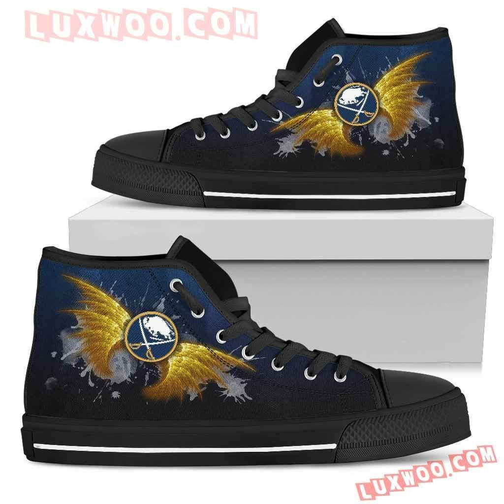 Angel Wings Buffalo Sabres High Top Shoes Sport Sneakers