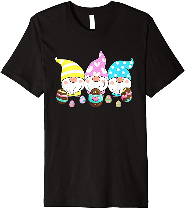 3 Easter Gnomes Pastel Spring Egg Hunt Hunting Candy Eggs Premium T-Shirt