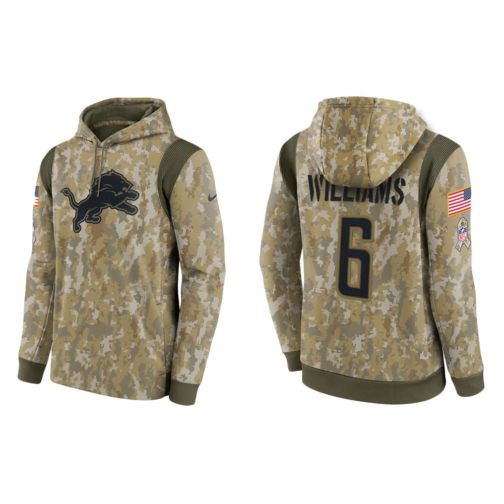 Tyrell Williams Detroit Lions Camo 2021 Salute To Service Veterans Day Therma Pullover Hoodie