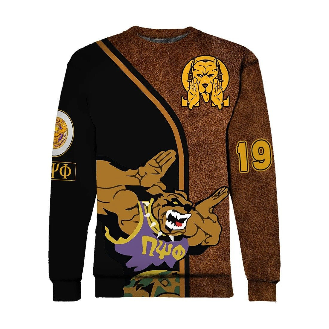 Fraternity Sweatshirt – Omega Psi Phi Bulldog Ques Crewneck Sweatshirt