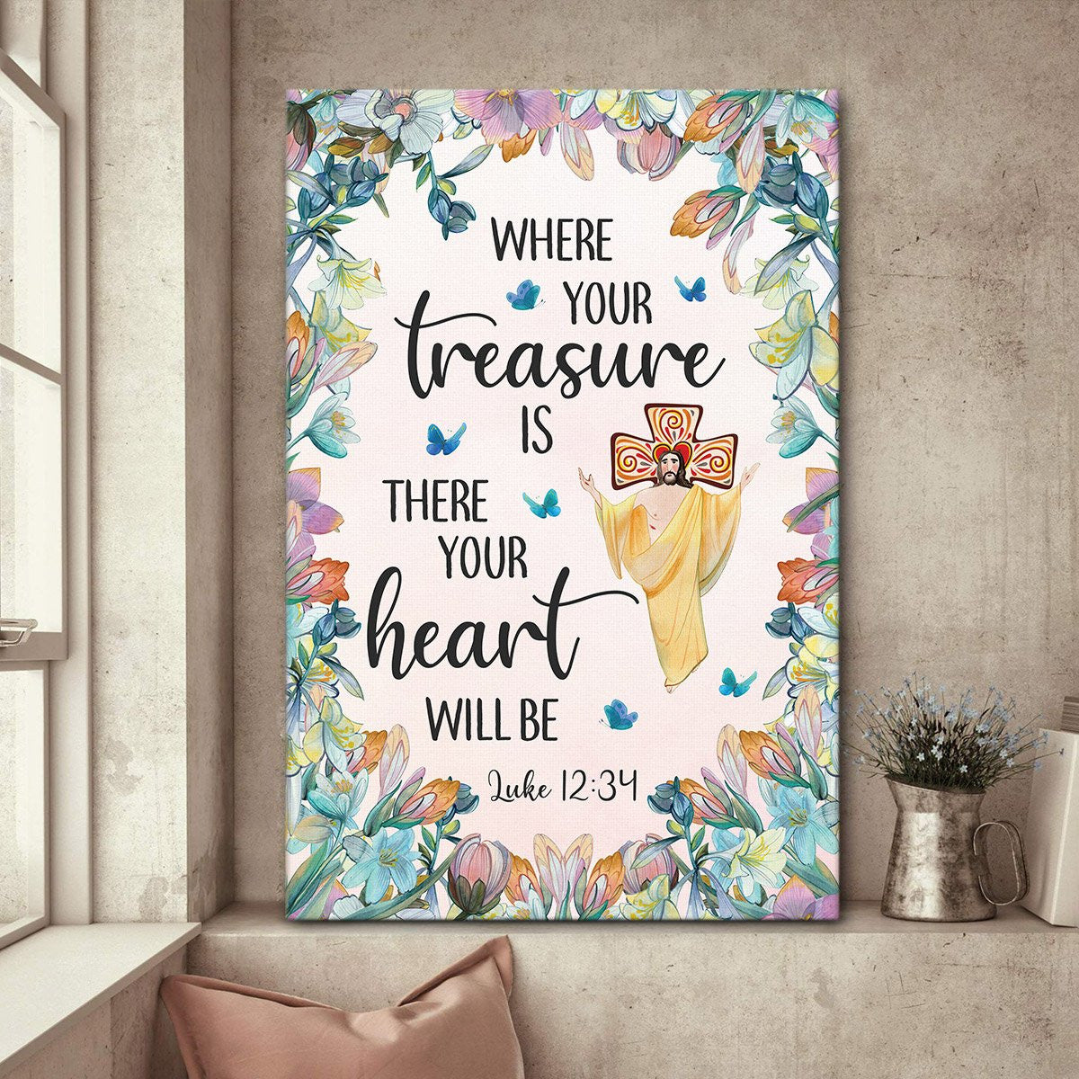 Your Treasure And Your Heart – Beautiful Flower Canvas Na20 Gift For Family, Wall Art Decor, Canvas Print, Home Decor