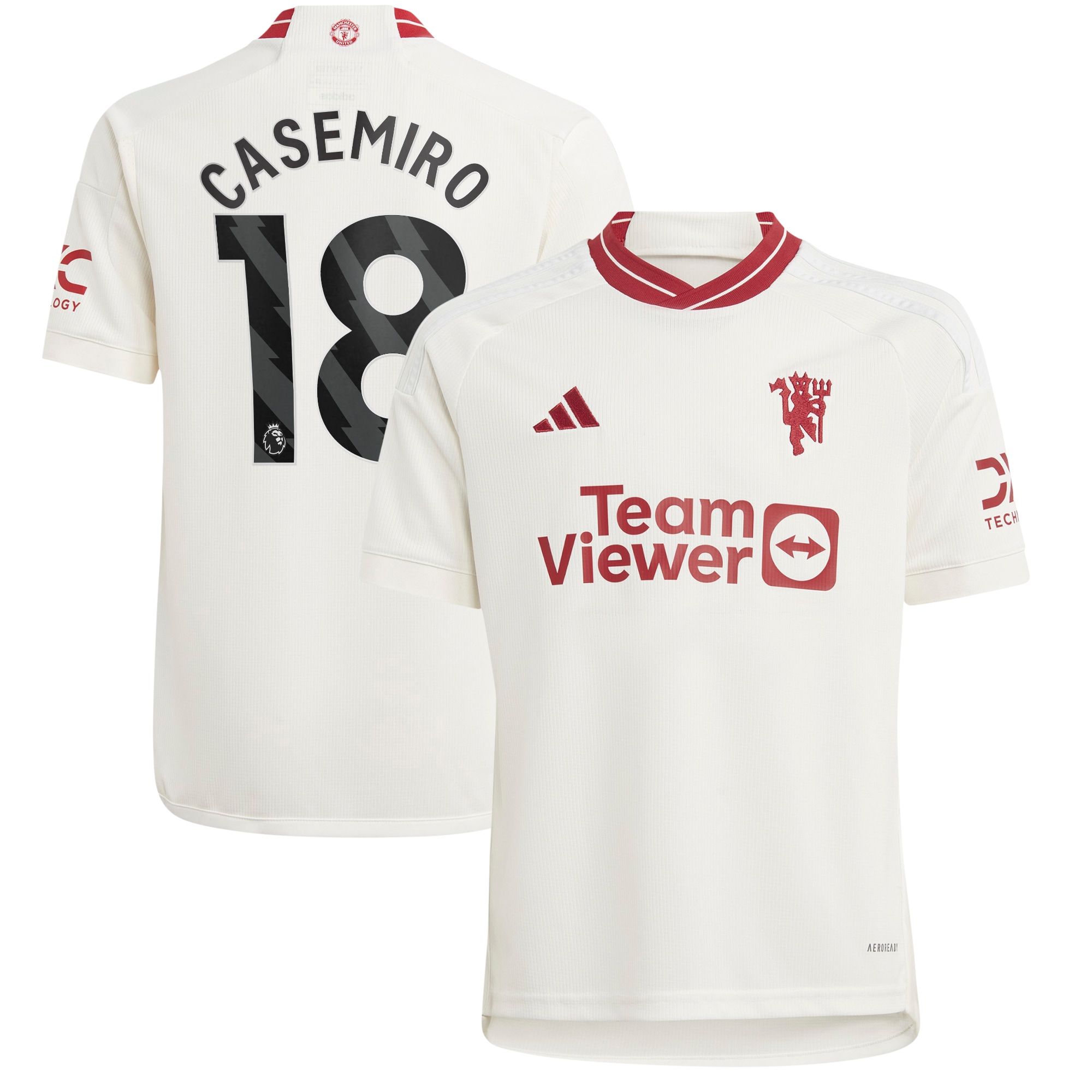 Casemiro Manchester United Youth 2023/24 Third Replica Player Jersey – White