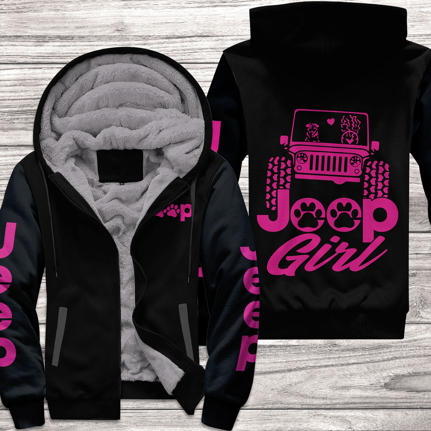 Jp Girl And Dog Pink Fleece Hoodie #121121L