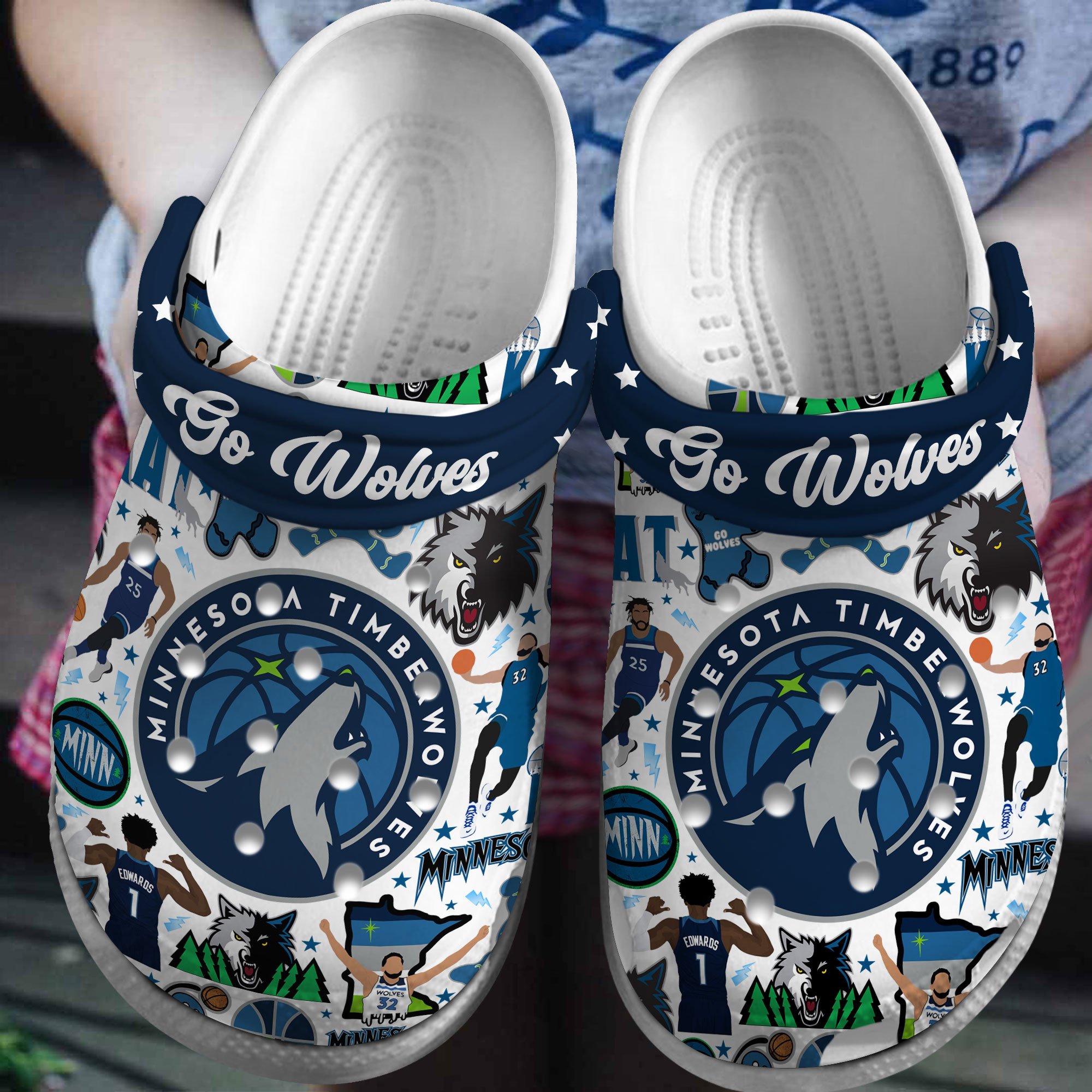 Minnesota Timberwolves Basketball team NBA Sport Crocss Crocband Clogs Shoes Comfortable For Men Women and Kids