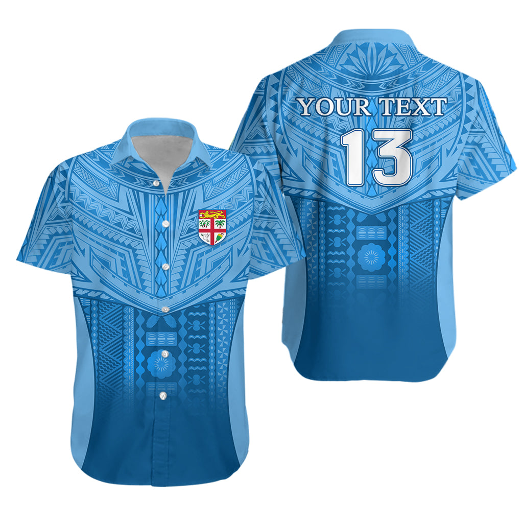 (Custom Personalised) Fiji Faithful Hawaiian Shirt Version Blue – Custom Text And Number Lt13