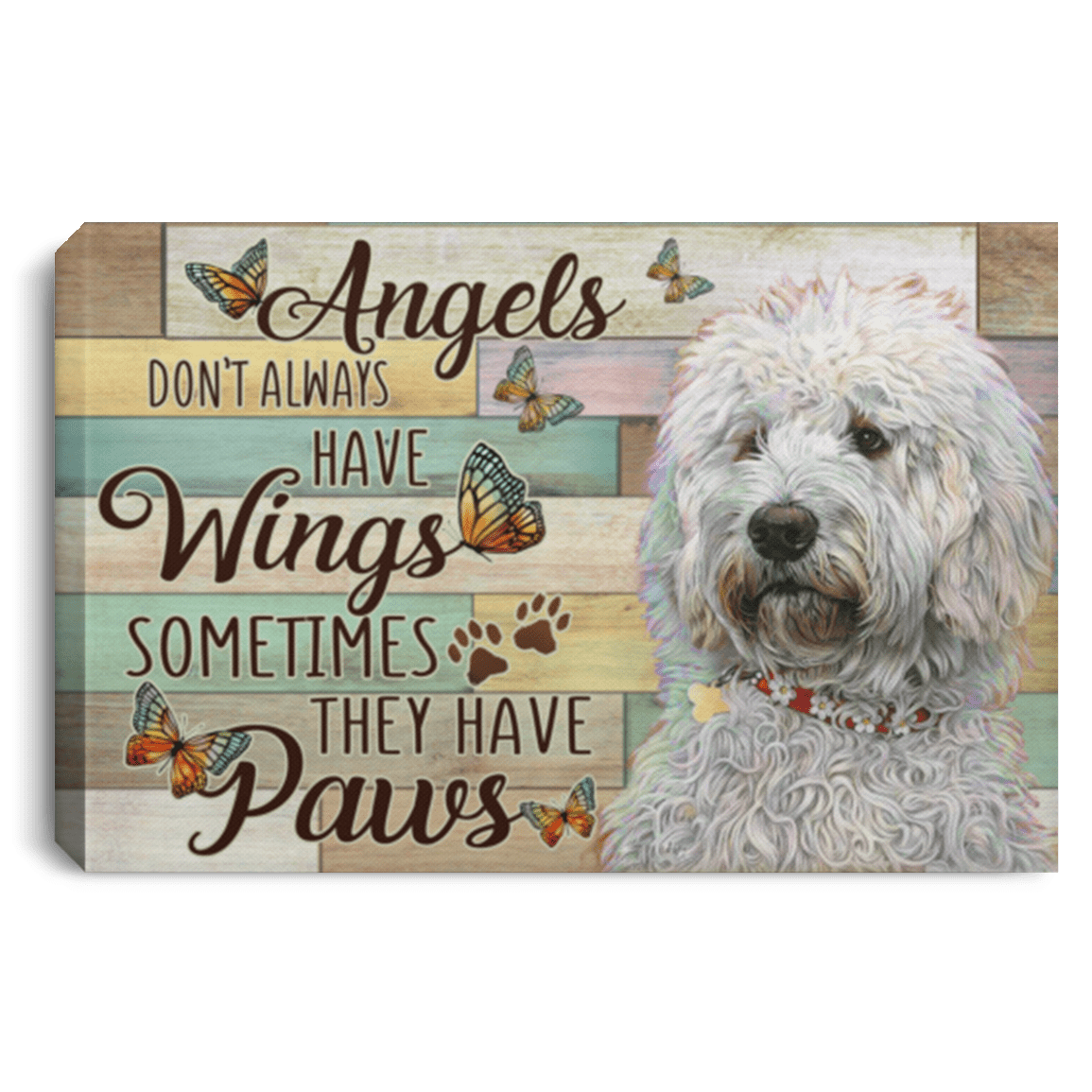 Angels Goldendoodle Memorial Premium Canvas Wall Art