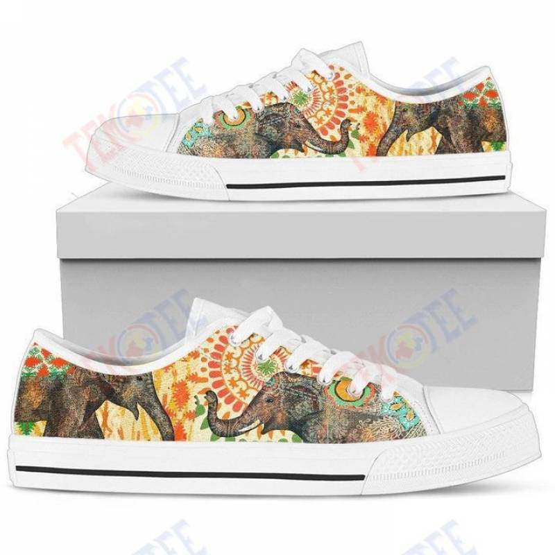 Mens Womens Elephant Shoes Elephant Low Top Shoes Custom Print Footwear Converse Sneakers TMT218