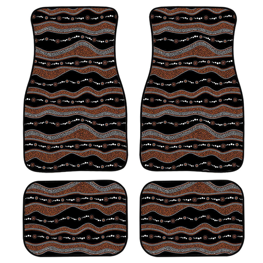 Australian Aboriginal Indigenous Print Front And Back Car Floor Mats, Front Car Mat