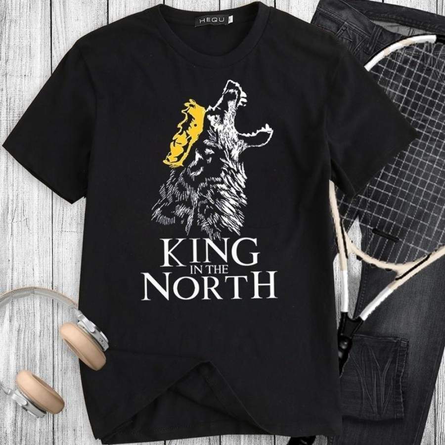 2019 New Summer Fashion Men T Shirt Kawhi Leonard King In The North Letter Print Cool Wolf Print Graphic Tee T-Shirts Shirts Tops