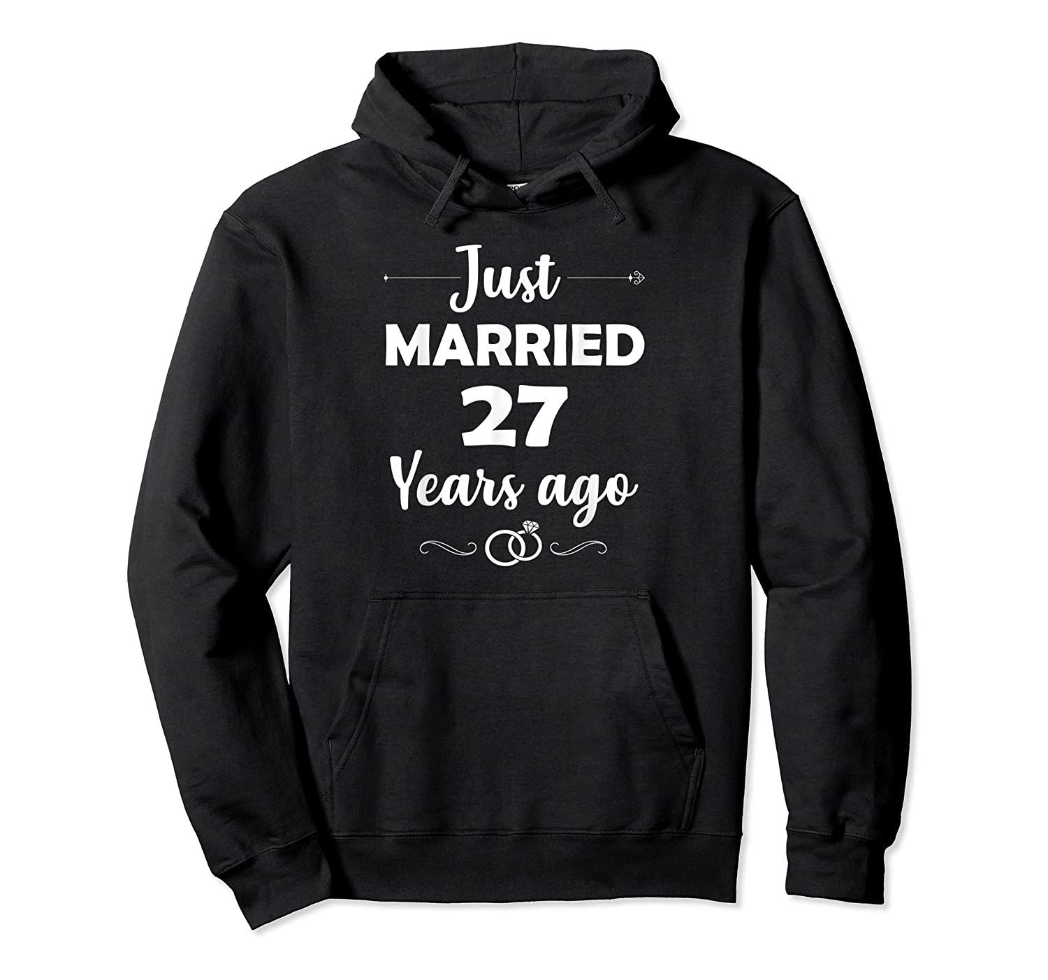 27th Wedding Anniversary Gift Him Men Women Married 27 Years Pullover Hoodie, T-Shirt, Sweatshirt