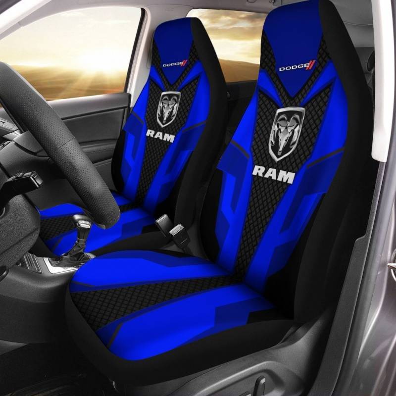 Dodge RAM TDV Car Seat Cover (Set of 2) Ver 1 (Blue)