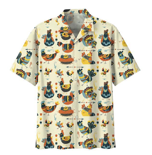 Cartoon Chicken Pattern Hawaii Lover Hawaii Shirt For Men Women Ha27346