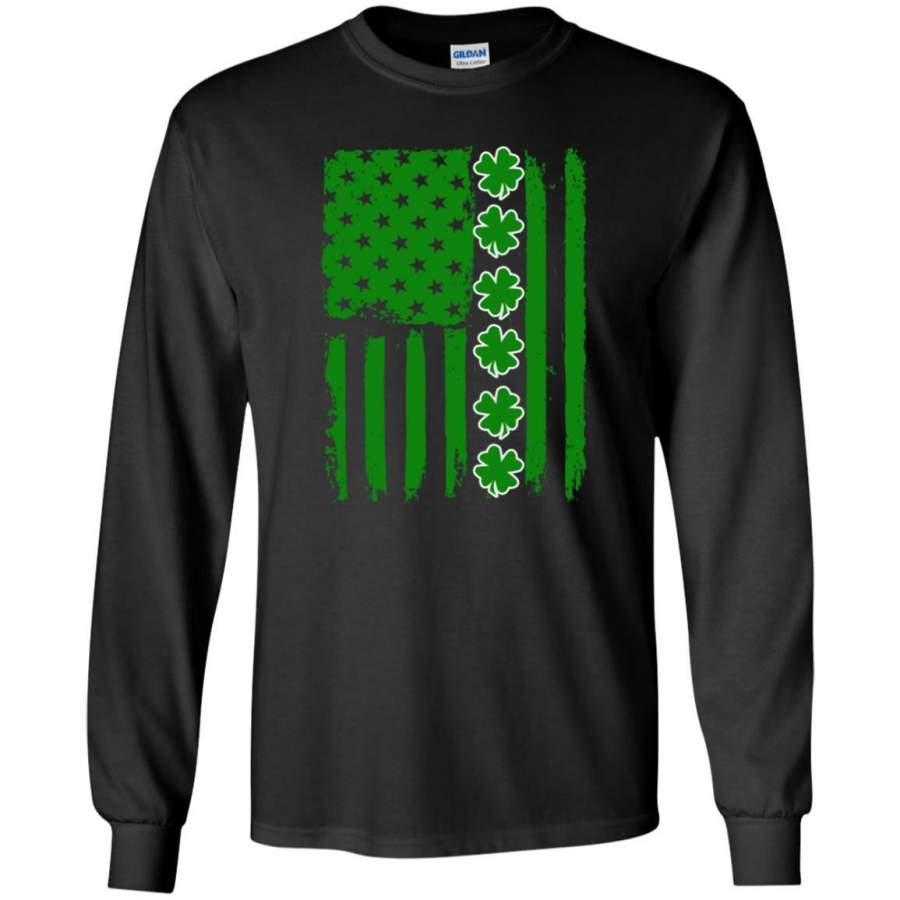 Irish American Flag Shamrock St Patricks Day Shirt