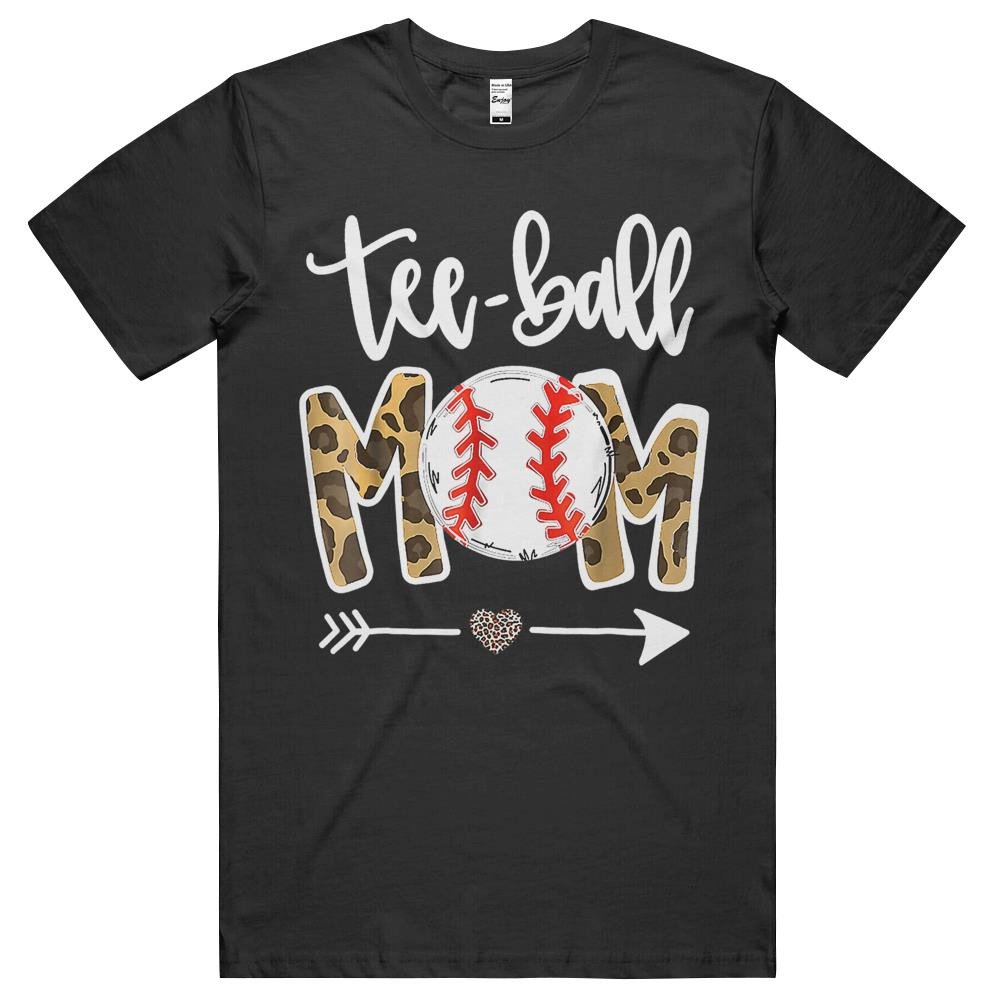 Ball Mom Mother’S Day Gift Teeball Mom Leopard Funny T-Shirt