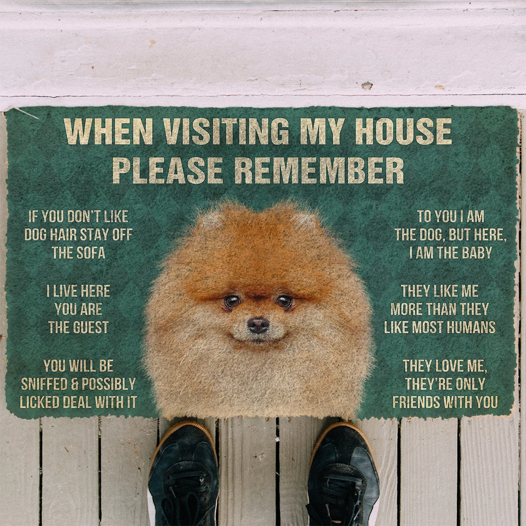 3D Please Remember Pomeranian Dogs House Rules Doormat