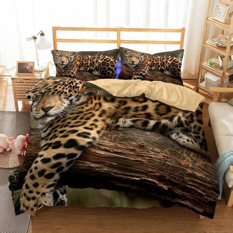 Animalnow Leopard Twinize Bedroom Pillows Queen 3D Hes 3D Customize Bedding Set Duvet Cover Set Bedroom Set Bedlinen