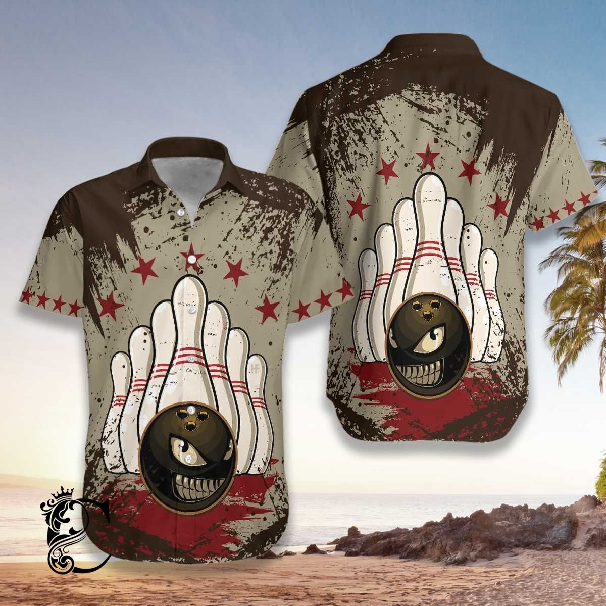 Vintage Bowling Ball Unisex Hawaiian Shirts