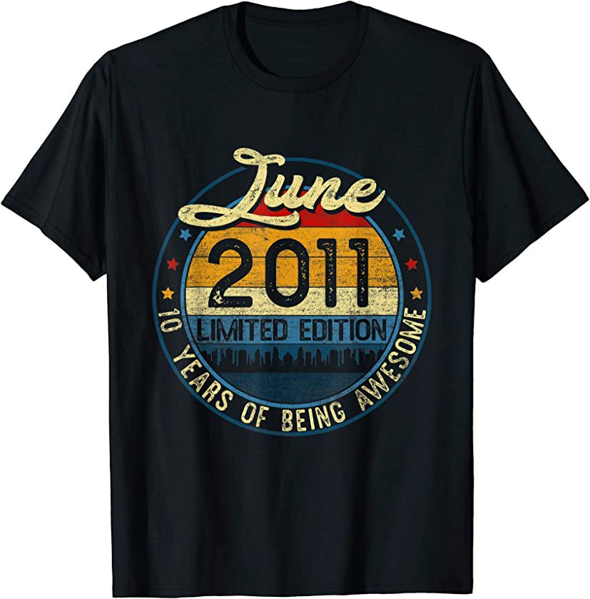 Vintage June 2011 Limited Edition 10th Birthday 10 Yrs Old T-Shirt