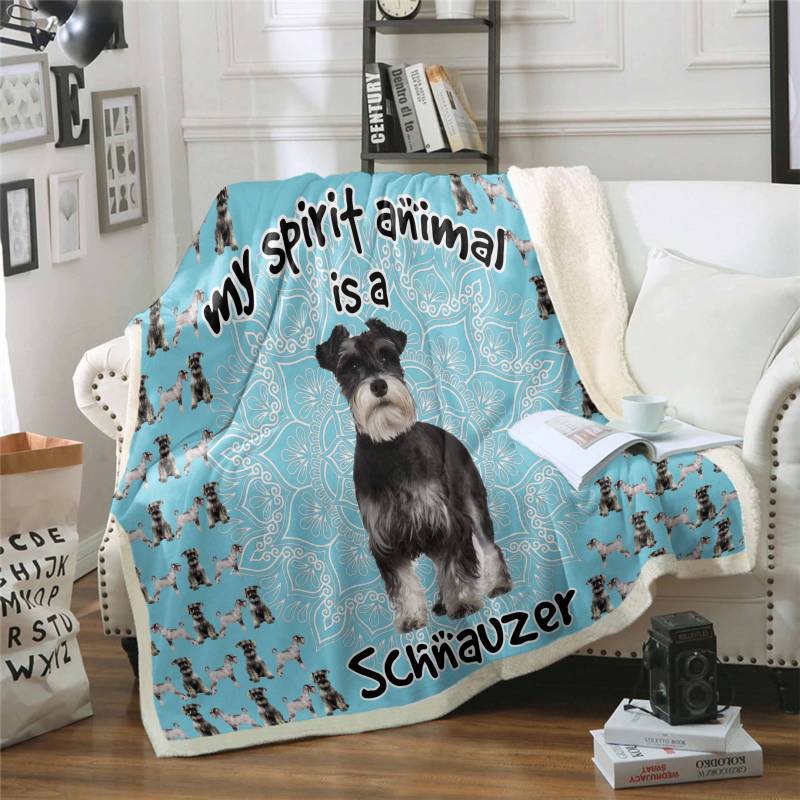 Schnauzer Is My Spirit Animal CLH2312332F Sherpa Fleece Blanket