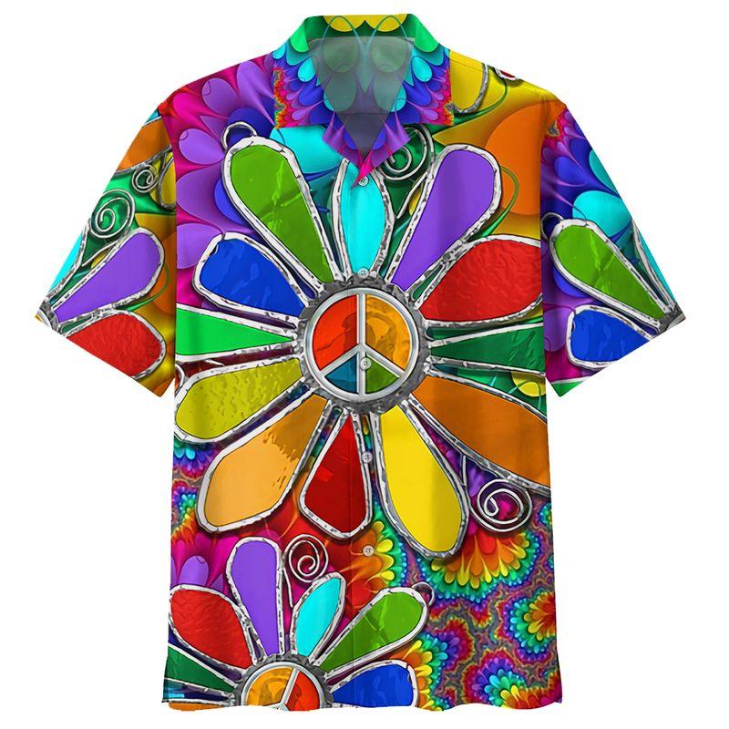 Hippie Peace Sign Hawaii Shirt For Hawaii Aloha Ha26915