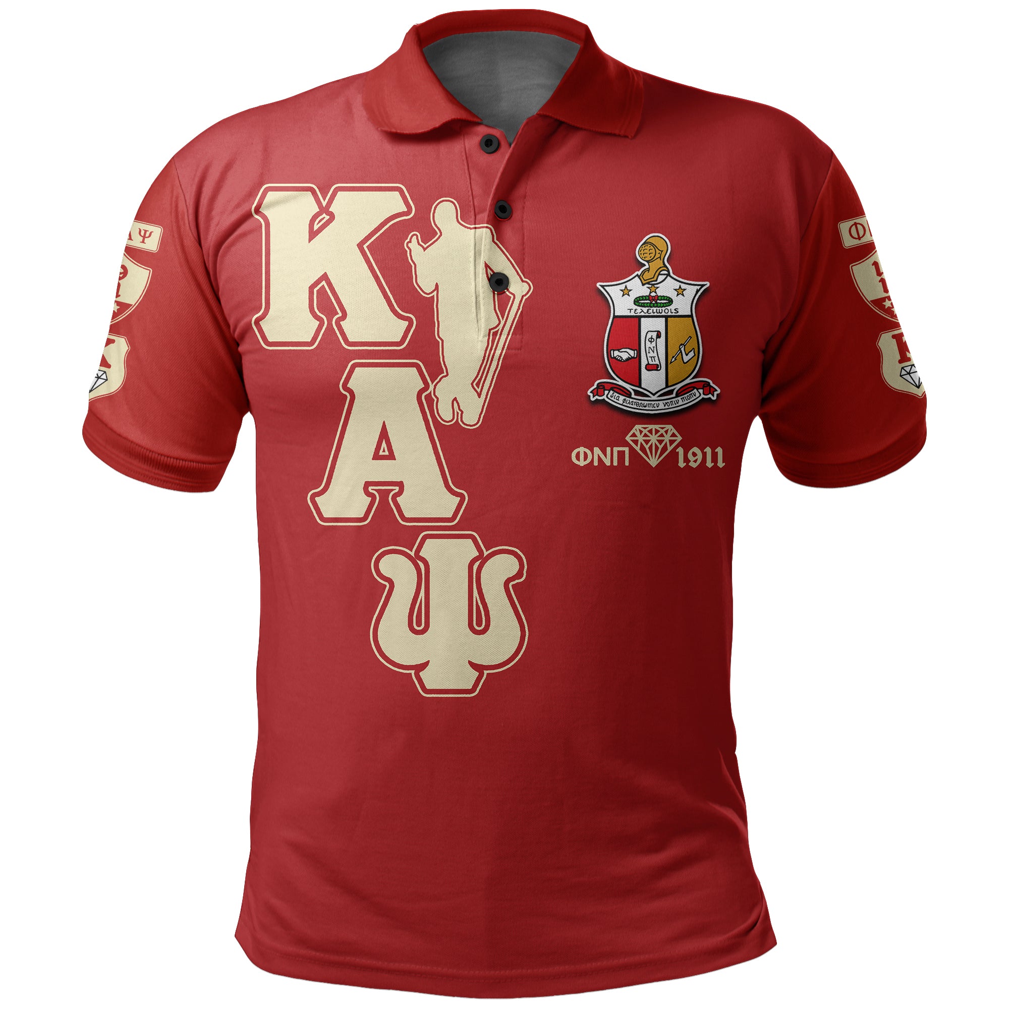 Kappa Alpha Psi Sherpa Polo Shirt Nupe Red Style Lt6