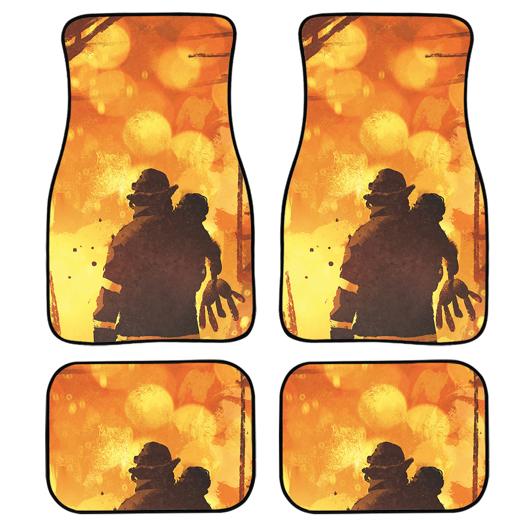 Brave Firefighter Painting Print Front And Back Car Floor Mats, Front Car Mat