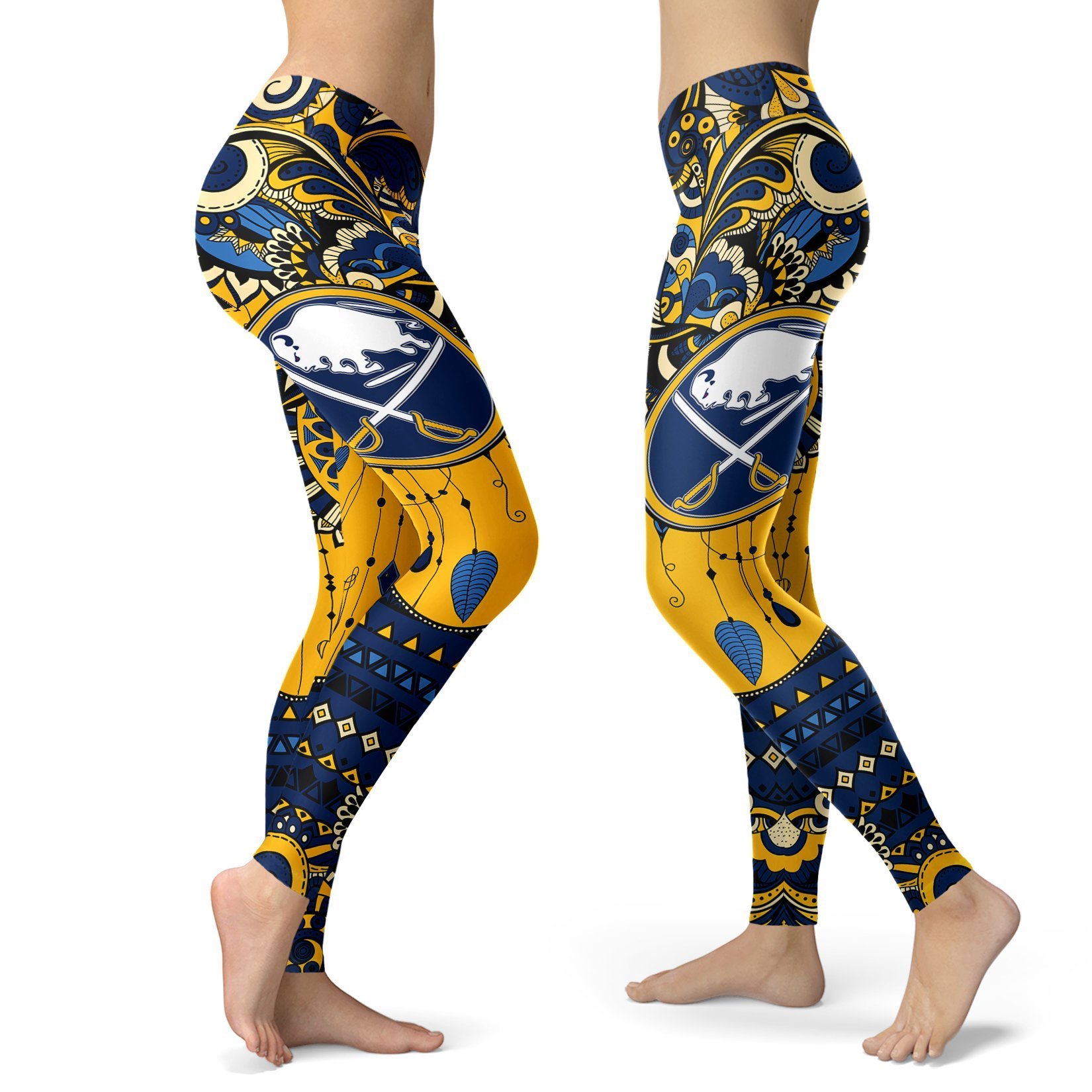 Boho Buffalo Sabres Leggings With Fantastic Art