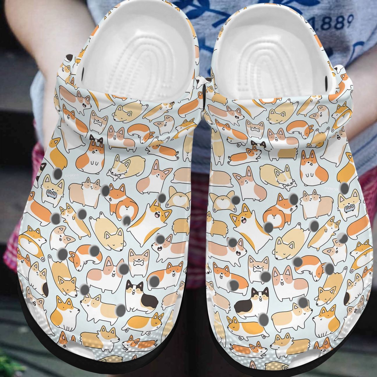 Corgi Personalized Clog, Custom Name, Text, Color, Number Fashion Style For Women, Men, Kid, Print 3D Lovely Corgi 2