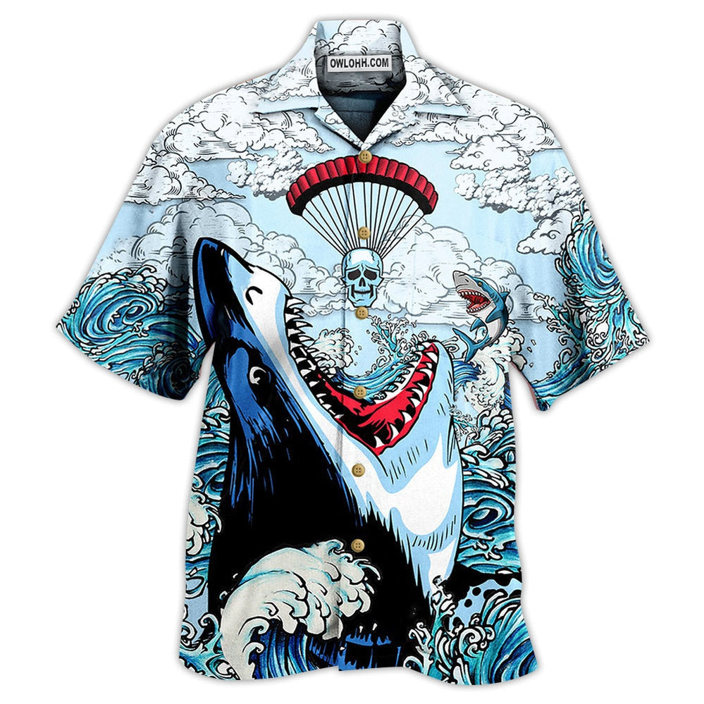 Shark Love Skull Style – Hawaiian Shirt  – Owl Ohh