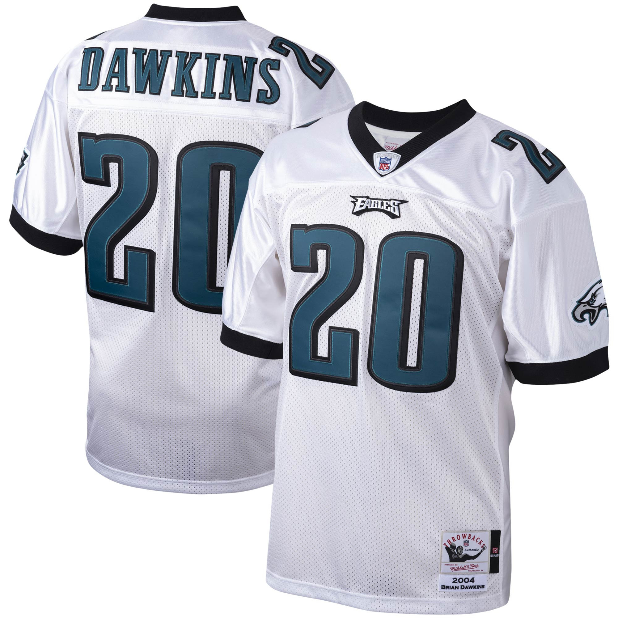 Brian Dawkins Philadelphia Eagles Mitchell & Ness 2004 Authentic Throwback Retired Player Jersey – White NFL