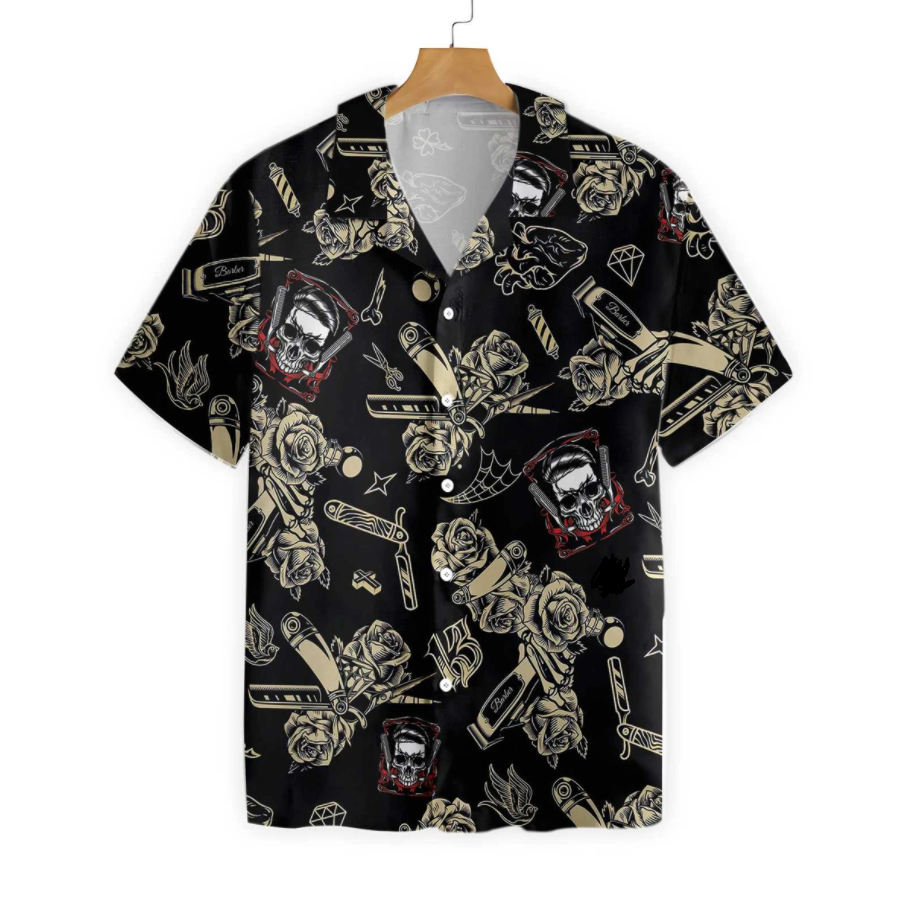 Barber Shop Skull Hawaii Shirt Ha26904