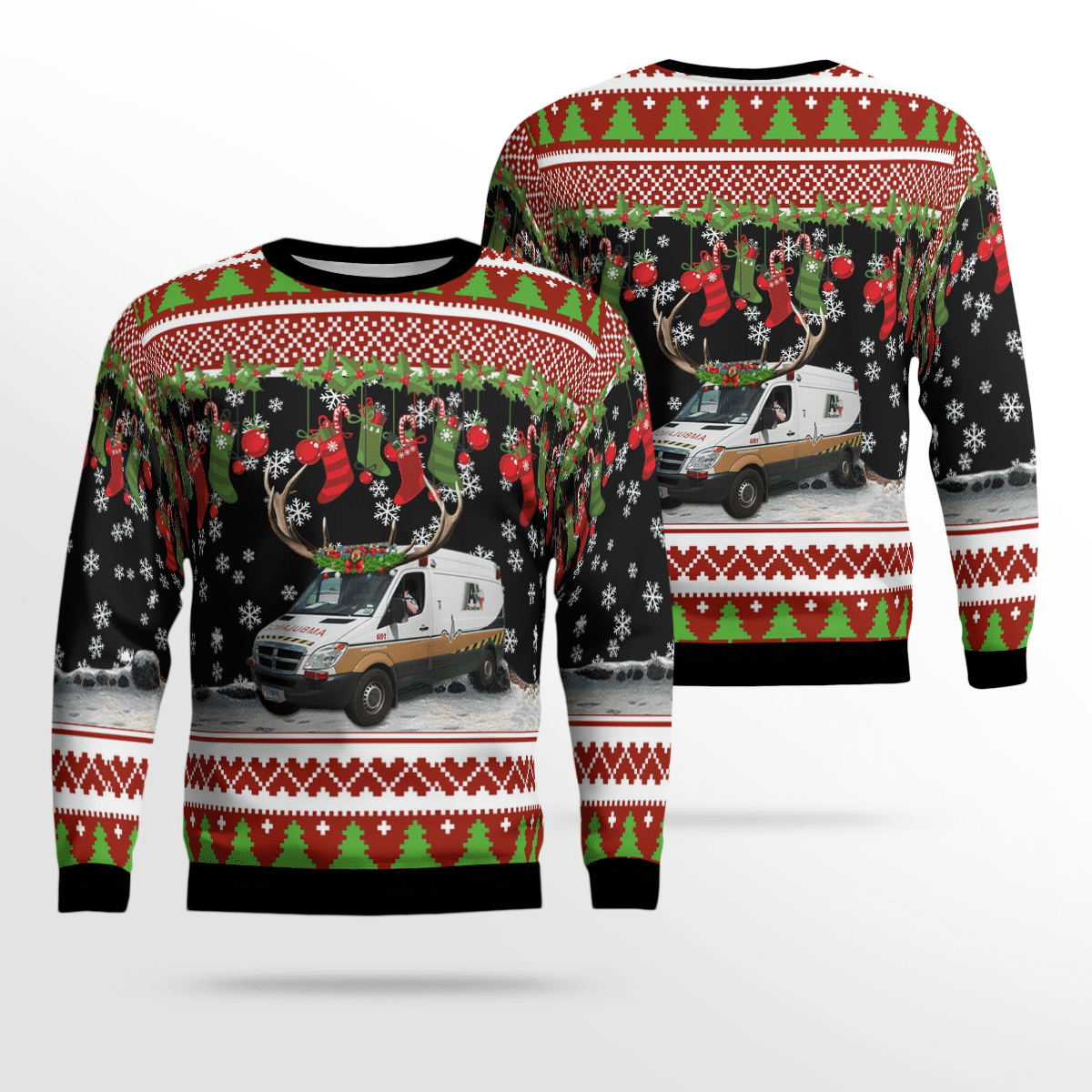 Texas Acadian Ambulance Christmas Ugly Christmas Sweater, All Over Print Sweatshirt