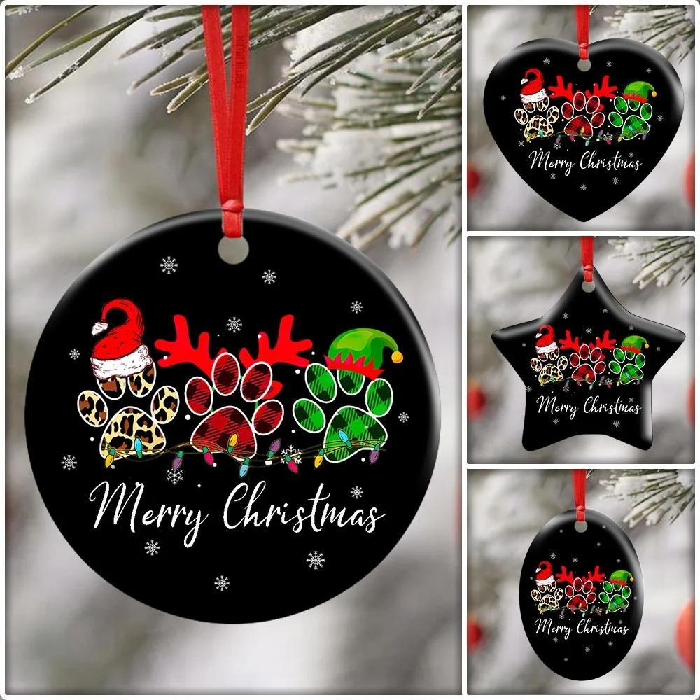 Merry Pawmas Ceramic Ornament Christmas Home Decor