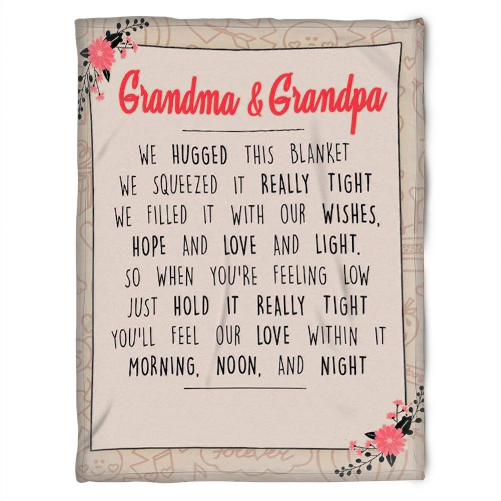 To My Grandparent We Hugged This Lovely Fleece Blanket Gift For Grandparents Gift From Granddaughter Gift For Grandson Home Decor Bedding Couch Sofa Soft And Comfy Cozy