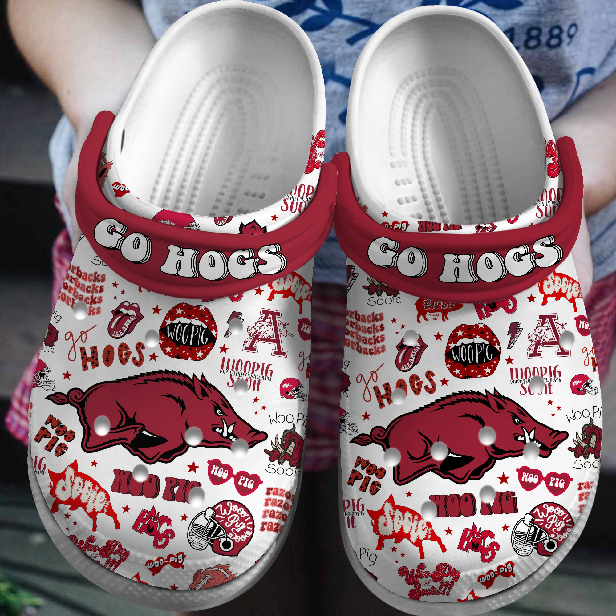 Arkansas Razorbacks NCAA Sport Crocs Crocband Clogs Shoes Comfortable For Men Women and Kids 2