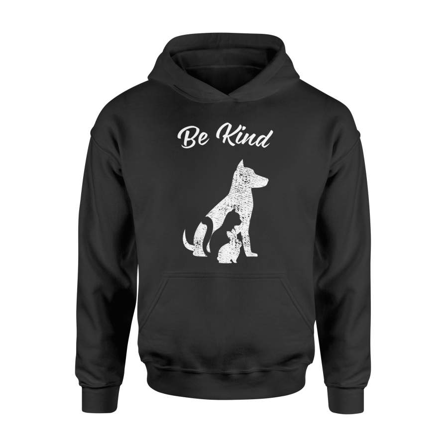 Be Kind To Animal Love Cats Dog Rabbit Distressed Tshirt – Standard Hoodie