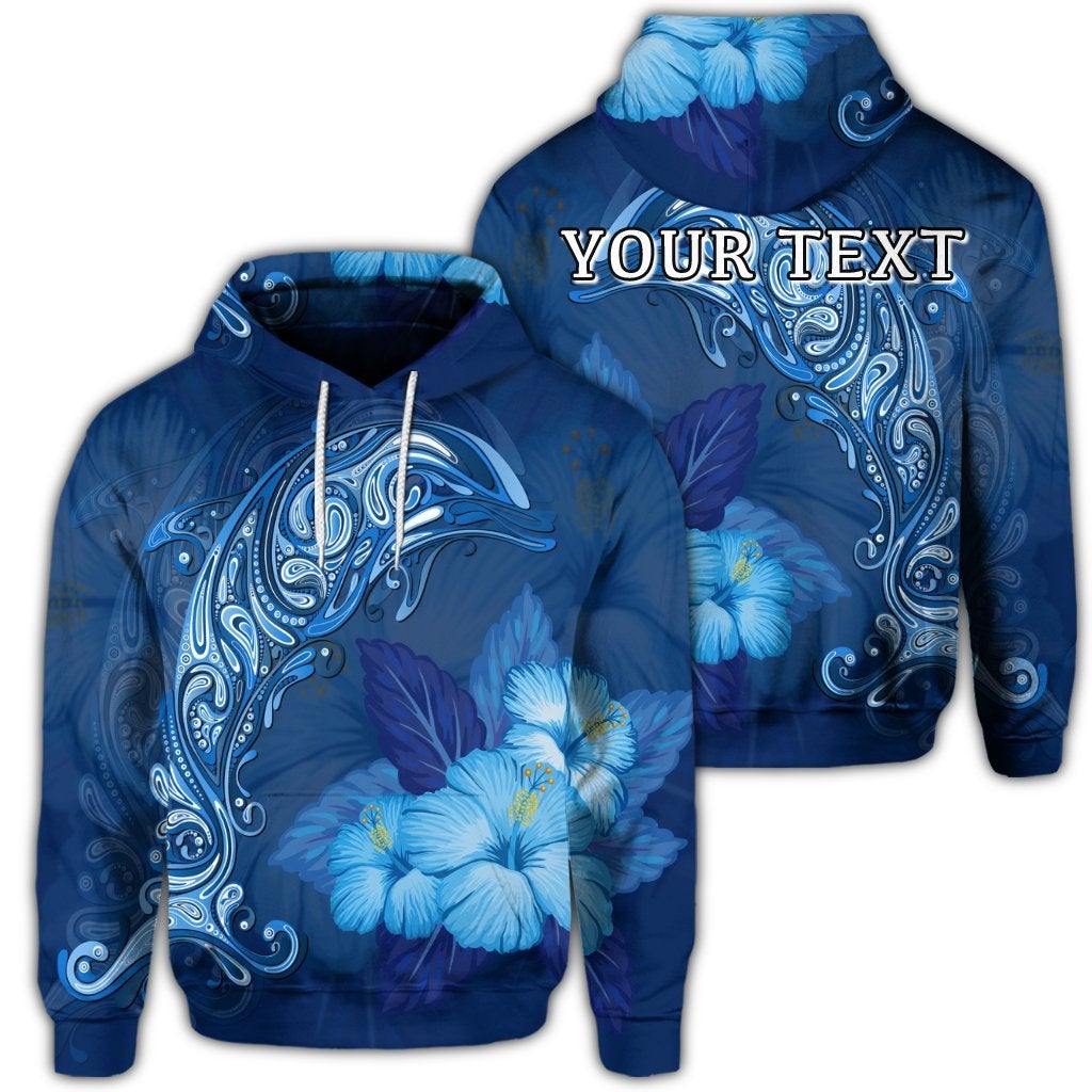 (Personalised) Hawaiian Dolphin Hibiscus Tropic Blue Polynesian Hoodie – Ah