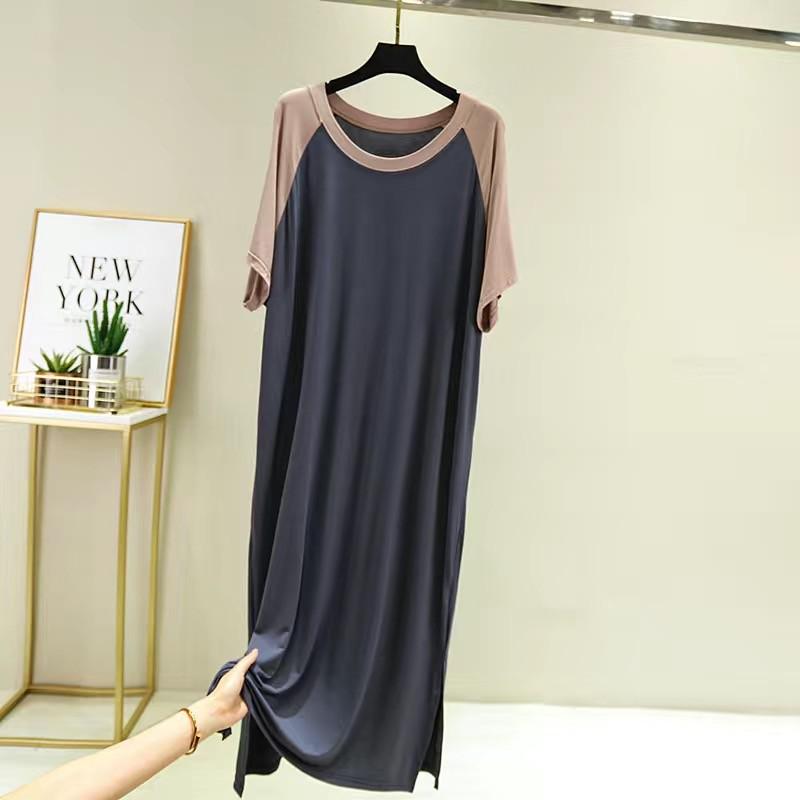 Summner New Sexy Sleepdress Loose Nightgown Women O-neck Sleepwear Soft Nightdress Short Sleeve Kimono Bathrobe Gown Homewear alx