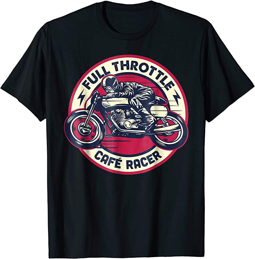 Cafe Racer Tshirt – Full-Throttle – Vintage Motorcycle Tee