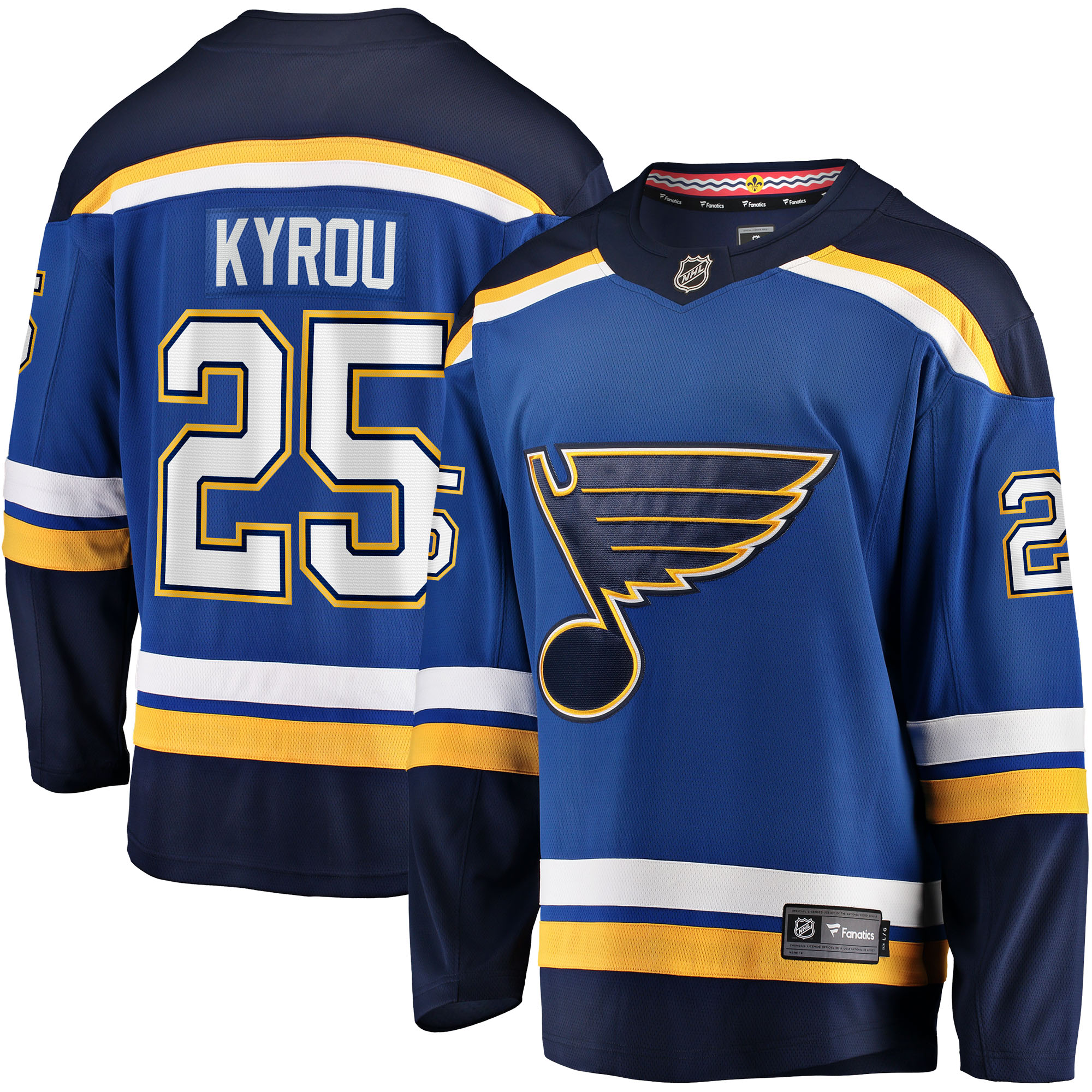 Jordan Kyrou St. Louis Blues Branded Home Team Breakaway Player Jersey – Blue