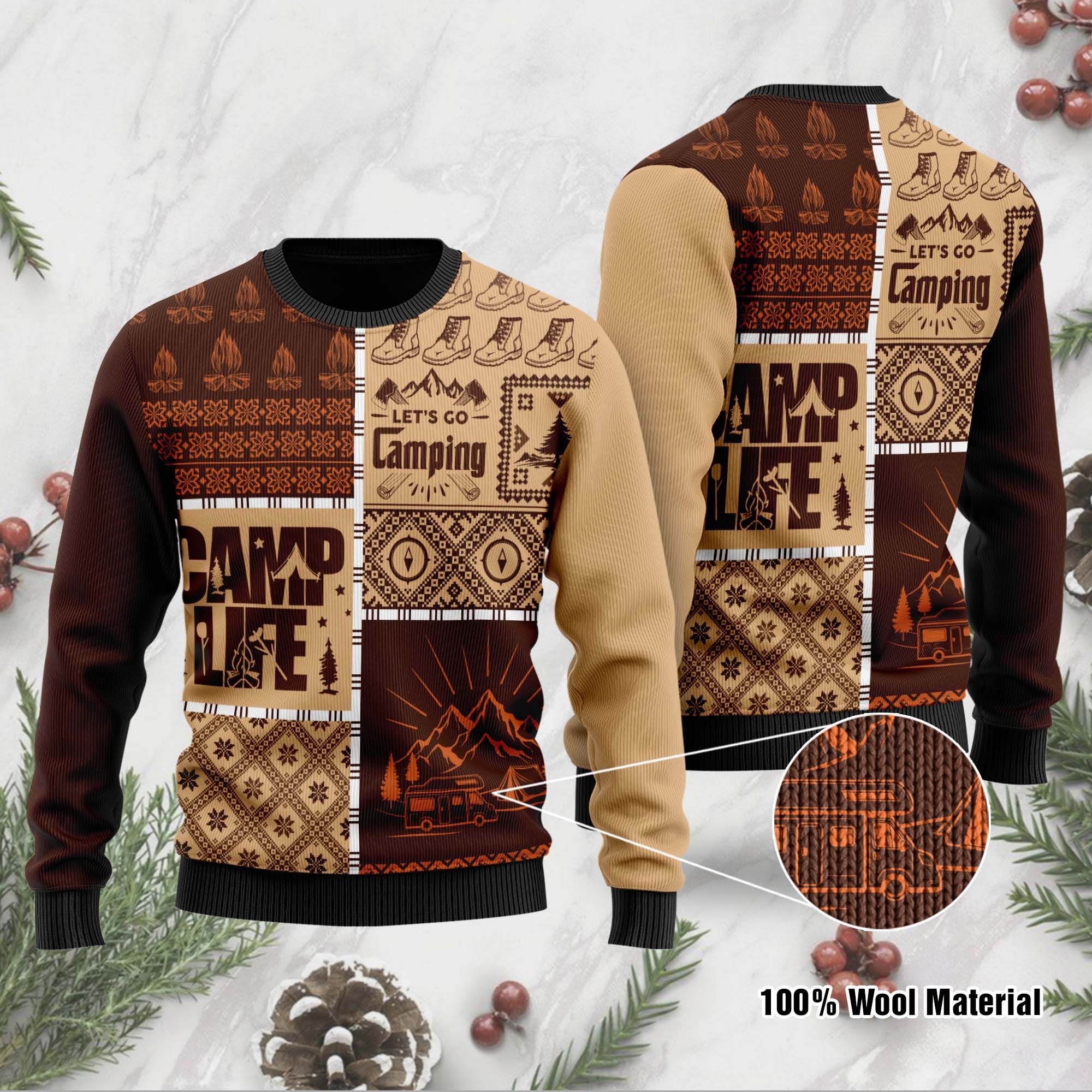 Camping Ugly Sweater | 3D Christmas Shirt For Camping Lovers 146